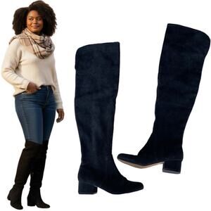 Over the Knee Leather Boots 6 Tall Black Suede Aldo Dark Romantic Whimsigoth